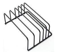 Organizador de encimera con soporte para tabla de cortar y estante de refrigeración, almacenamiento de cocina de metal para tablas y tapas de ollas, base estable para mantener los artículos en su