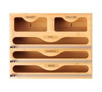 Organizador De Envoltorios 3 En 1 Con Cortador: Organizadores De Envoltorios Montados En La Pared, Organizador Dispensador De De Aluminio Con Papel, Dispensador De Papel De Bambú Y Film Transpar