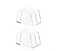 Organizador de escritorio acrílico transparente con compartimentos dobles para una clasificación eficiente de facturas y tarjetas, cuenta con almohadillas antideslizantes para evitar el movimiento