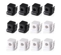 Organizador de escritorio de 12 piezas, soporte para cables, organizador de cables, organizador de cables de carga, soporte de pared, soporte de pared para mando a distancia (negro, blanco)