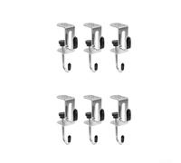 Organizador de escritorio de doble gancho para mochilas y bolsas con espaciado giratorio ajustable, acero laminado en frío, configuración sin taladro (1 unidad)