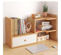 Organizador de escritorio de madera con diseño telescópico ajustable en forma de H, solución de almacenamiento versátil para oficina, cocina, dormitorio, estantería de escritorio para mayor