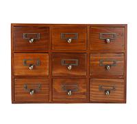 Organizador de Escritorio de Madera Vintage con 9 Cajones, Gabinete de Boticario, Cofres y Gabinetes de Boticario de Mesa, Caja de Almacenamiento de Hierbas, (5042-01-(nueve