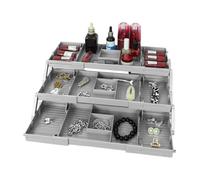 Organizador de escritorio - Hojas de letras apilables | Organizador de escritorio de 3 niveles | Bandeja de basura de varios niveles expandible | Maquillaje plegable y soporte de almacenamiento de