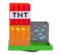 Organizador de escritorio Minecraft - Producto oficial, 4 bloques modulares, soporte personalizable para lápices, decoración para gamers, accesorio de escritorio para oficina o escuela