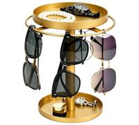 Organizador de Escritorio para Gafas Solares | Ahorra Espacio Multifuncional con Bandeja | Soporte Múltiple de Gafas | para Pendientes de Botón, Pendientes, Pulseras, Anillos, Tocador y Mesita de Noch