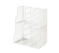 Organizador de escritorio para libros | Doble nivel metal ahorro de espacio | Cartera vertical de escritorio | Para cuaderno de papel documento correo carpeta en casa escuela aula duerme
