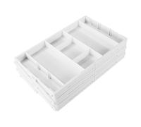 Organizador de escritorio plegable, bandeja de cajones multicapa, caja de almacenamiento con diseño ampliable, compartimento ajustable, organizador de utensilios de cocina, organizador de cubiertos en