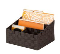Organizador de escritorio tejido Honey-Can-Do OFC-03611 para correo y archivos, 30 x 26 x 18 cm, color marr n espresso