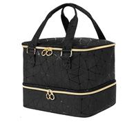 Organizador de esmalte de uñas, bolsa de almacenamiento multifuncional para esmalte de uñas y aceites esenciales, caja de barniz portátil para una fácil organización, Black, 1 count (Pack of 1)