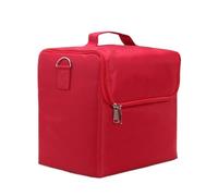 Organizador de esmalte de uñas, caja de almacenamiento de cosméticos, almacenamiento portátil de barniz con compartimentos para un fácil acceso y organización, rojo, 1 count (Pack of 1)