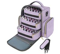 Organizador de esmalte de uñas, capacidad para 72 botellas, funda de transporte portátil con 3 bolsas extraíbles para almacenamiento de barniz, Purple, 1 count (Pack of 1)