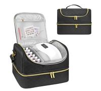 Organizador de Esmalte de uñas Case de Doble Capa El Organizador de Esmalte de uñas soporta hasta 60 Botellas de de de 13x9x10 Soporte de de extraíble portátil para suminist