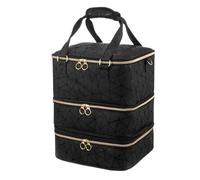 Organizador de esmalte de uñas de 3 capas desmontable, almacenamiento portátil de barniz para una fácil organización y viaje, Black, 1 count (Pack of 1)