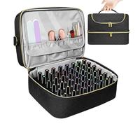 Organizador de Esmalte de uñas, Estuche de Esmalte de uñas, Organizador de | uñas de doble capa con 60 botellas y secador de uñas para artículos de uñas y herramientas de manicura
