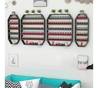 Organizador de esmalte de uñas montado en la pared, estante de exhibición de cosméticos de varios niveles para lápiz labial, perfume, almacenamiento de aceites esenciales en el hogar, spa, salón