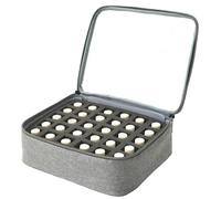 Organizador de Esmalte de uñas para 30 Botellas, Almacenamiento de Esmalte de uñas Bien Acolchado con Tapa Transparente, Bolsa de Almacenamiento portátil con Cremallera para Viajes de salón en casa