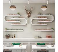 Organizador de esmalte de uñas y perfume montado en la pared, estante de exhibición en forma de U para almacenamiento de salón y salón de belleza