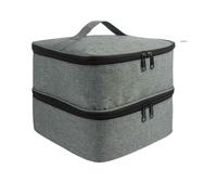 Organizador De Esmaltes De Uñas Bolsa de Almacenamiento de Esmalte de uñas de 2 Capas y 30 Botellas, Bolso Grande portátil for cosméticos, Organizador con asa for Estuche De Viaje(Gray)