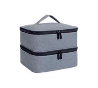 Organizador De Esmaltes De Uñas Organizador de Esmalte de uñas, Bolsa de Mano organizadora de cosméticos de Doble Capa for niñas y Mujeres, Arte de uñas, Aceite Esencial, Juego de cosméticos(Grey)