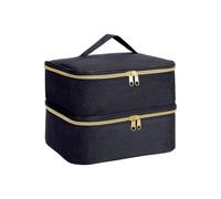Organizador De Esmaltes De Uñas Organizador de Esmalte de uñas, Bolsa de Mano organizadora de cosméticos de Doble Capa for niñas y Mujeres, Arte de uñas, Aceite Esencial, Juego de cosméticos(Black)