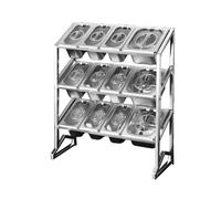 Organizador de especias de 3 niveles con tapa transparente y 15 compartimentos expandibles, plateado/a, 20.5 x 7.5 x 24.8 pulgadas