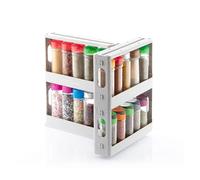 InnovaGoods - Organizador de Especias Deslizante y Pivotante Rispick, Capacidad para 20 Botes, Diseño Ergonómico, Multiusos y Adaptable, Estantes Deslizantes con Rotación 90°, 1 Unidad, Polipropileno