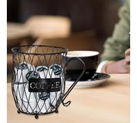 Organizador de estación de café, alambre de acero de alta calidad, bóveda de almacenamiento de encimera a prueba de óxido, soporte versátil para crema, cubo de exhibición de metal resistente para