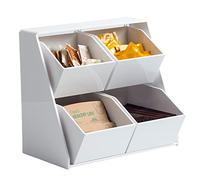 Organizador de estación de café con 6 Compartimentos, Caja de Madera para Barra de café, Organizador de Accesorios para Barra de café, Cesta de Almacenamiento con Soporte para cápsulas de café, Blanc