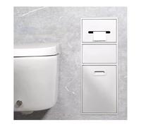 Organizador de estante de nicho de baño empotrado de acero inoxidable negro con cubo de basura Ideal para almacenamiento de cocina y sala de estar. Diseño de alcoba incorporado para una fácil