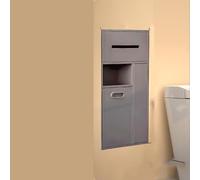 Organizador de estante empotrado con cubo de basura integrado para un mejor almacenamiento en baño, cocina, sala de estar, dormitorio