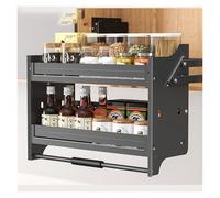 Organizador de estante extraíble ajustable para armarios de cocina de 22 pulgadas de altura y 12 pulgadas de profundidad, solución de almacenamiento extraíble gris de fácil acceso 710 x 260 x 530 mm