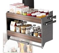 Organizador de estante extraíble, solución de ahorro de espacio de 2 niveles para armarios de cocina y baño, estante de elevación ajustable con rodamientos resistentes