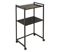 Organizador de estantes de almacenamiento de metal plegable, soporte portátil ajustable para microondas con ruedas, mini estante de almacenamiento para nevera, para lavandería, dormitorio, cocina