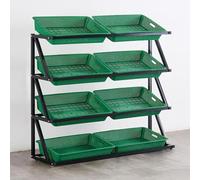 Organizador de estantes de frutas y verduras, estante de exhibición de mercado, organizador de aperitivos para mostrador, soporte para productos, ideal para supermercados y tiendas de comestibles