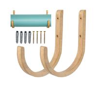 Organizador de esterilla de yoga, montaje en pared de madera, ahorro de espacio, soporte de pared para equipo de ejercicio, accesorios de fitness, bandas de resistencia, cuerda de saltar
