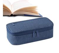 Organizador de estuches, estuche con cremallera, estuche multicompartimento, estuche de papelería de gran capacidad, 21x11x6,5 cm/8,27x4,33x2,56 pulgadas para material escolar para estudiantes, Azul