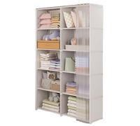 Organizador de exhibición de Ropa, Estante Plegable para Armario, Torre de Ropa a Prueba de Polvo, Compacto de Almacenamiento de Armario, Soporte de Ropa Cubierto con múltiples Capas para