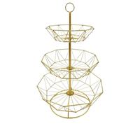 Organizador de exhibición de Verduras: Soporte geométrico para Cesta de encimera de Metal, Estante de Almacenamiento Desmontable de Varios Niveles, diseño de Soporte para Productos al Aire Libre,