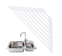 Organizador de fregadero de cocina, tapete escurridor triangular, estante de secado de esquina enrollable de silicona y hierro, plegable, antideslizante, ahorra espacio para el hogar, RV, apartamento