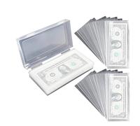 Organizador de funda para moneda, protectores transparentes para exhibición de billetes, hojas de almacenamiento, funda de protección de divisas, material de bolsillo ácido, capa de conservación