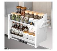 Organizador De Gabinete De Cocina Desplegable De 2 Niveles, Especiero Colgante De Alta Resistencia, Estante De Gran Espacio De Almacenamiento Para Gabinete Superior(White,56x26x54cm/22.04x10.23x21.25i