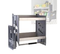 Organizador De Gabinete Extraíble Con Estantes Abatibles De 2 Niveles, Sistema De Estantes Para Cubiertos Y Especias Extraíbles, Tablero Ahorrador De Espacio Interior Pa,One Color,Cabinet 450mm