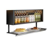 Organizador de gabinete extraíble de 2 niveles, estante de especias desplegable con luz de sensor, carga USB, para despensa/gabinete/alacena, estante debajo del estante, sopor,H9.3"-W19.7"xD7.3"