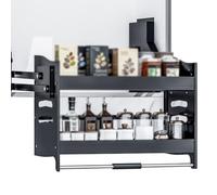 Organizador De Gabinete Extraíble De 2 Niveles, Estantes Abatibles, Sistema De Estante Para Cubiertos Y Especias Extraíble, Tablero Ahorrador De Espacio Interno Para Elec,One Color,Cabinet 750mm
