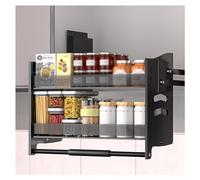 Organizador De Gabinete Extraíble De 2 Niveles, Estantes Abatibles, Sistema De Estante Para Cubiertos Y Especias Extraíble, Tablero Ahorrador De Espacio Interior Para Ele,One Color,Cabinet 550mm
