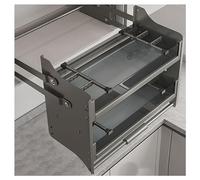 Organizador De Gabinete Extraíble De 2 Niveles, Estantes Abatibles, Sistema De Estante Para Cubiertos Y Especias Extraíble Para Electrodomésticos De Cocina, Gabinete Sup,One Color,560x260x530mm