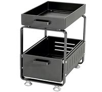 Organizador de gabinete extraíble de Acero al Carbono Resistente con cajones deslizables para organizar la Cocina y el Almacenamiento Debajo del Fregadero (Negro, 25,5 x 42 x 40,5