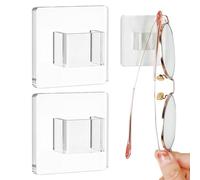 Organizador de gafas de pared - 2 soportes acrílicos para gafas de sol, soporte colgante para gafas, diseño transparente, organización de ahorro de espacio para dormitorio, sala de estar, hogar