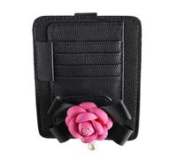 Organizador de gafas de sol para coche, con tarjeta de ticket, portátil con visor de múltiples bolsillos, soporte para gafas de sol para coches, todoterrenos, camiones y camiones, rojo,